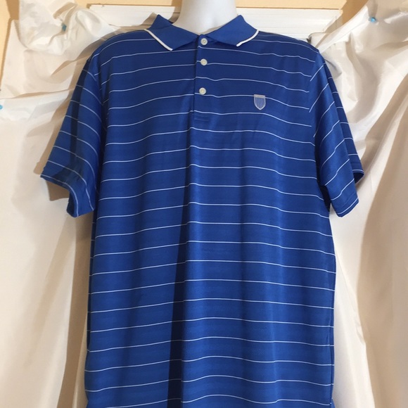 Men's Blue Stripe Faldo Golf t-shirt XXL - Picture 1 of 8